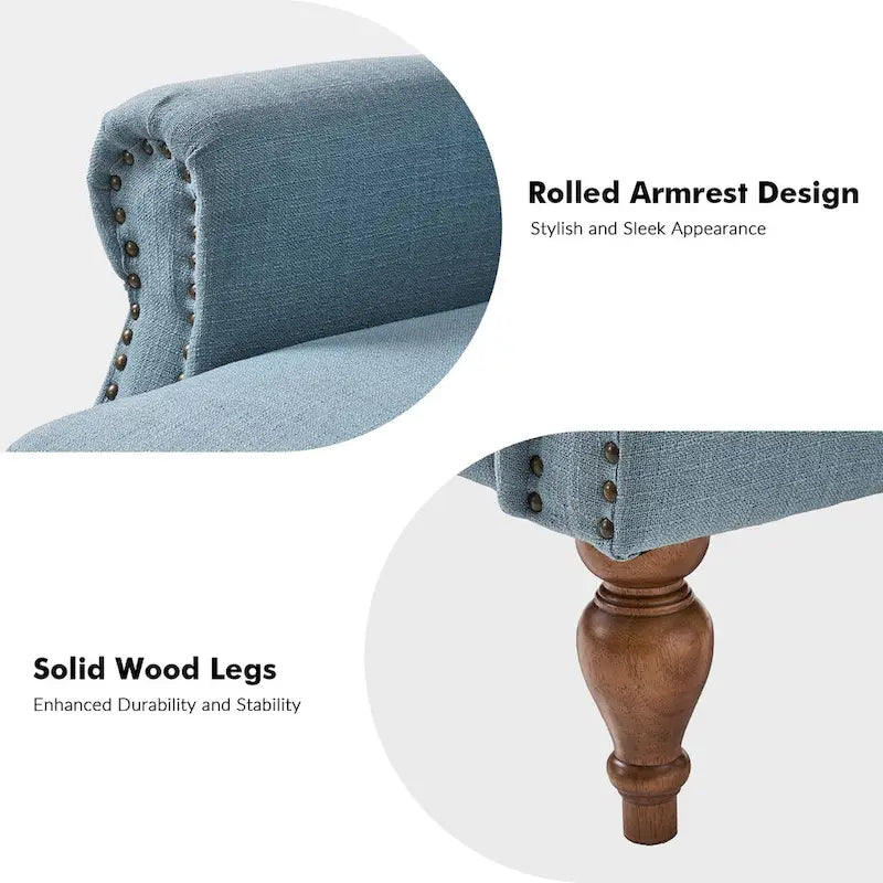 Fauteuil inclinable manuel Terri Traditional avec accoudoirs arrondis et pieds en bois massif par HULALA HOME