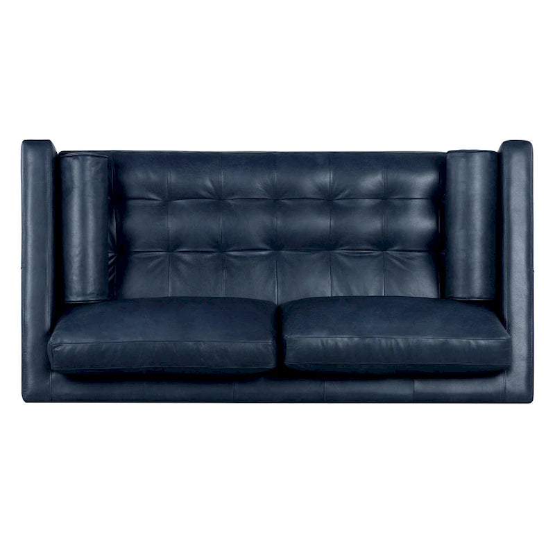 Canapé d'appartement Napa 72 Poly & Bark - Cuir véritable pleine fleur italien