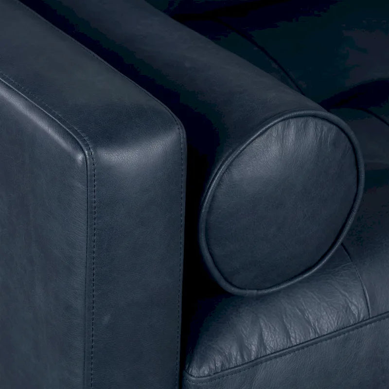Canapé d'appartement Napa 72 Poly & Bark - Cuir véritable pleine fleur italien