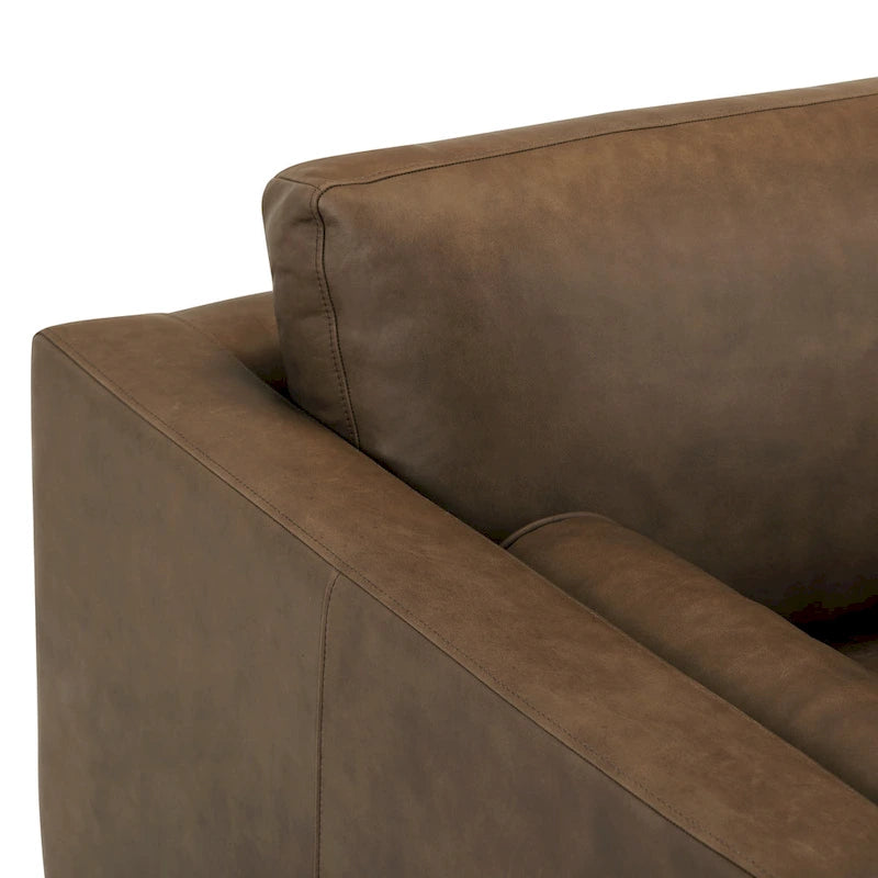 Canapé d'appartement Napa 72 Poly & Bark - Cuir véritable pleine fleur italien
