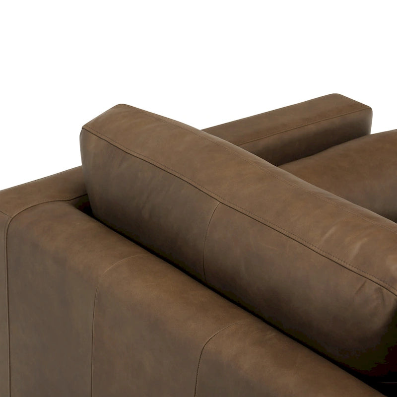 Canapé d'appartement Napa 72 Poly & Bark - Cuir véritable pleine fleur italien