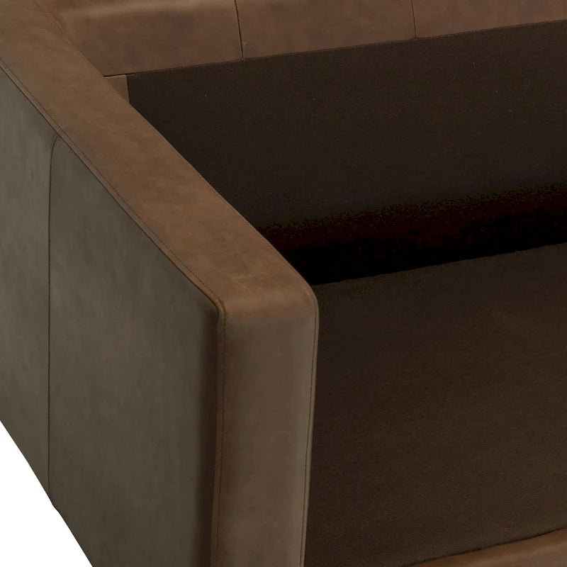 Canapé d'appartement Napa 72 Poly & Bark - Cuir véritable pleine fleur italien