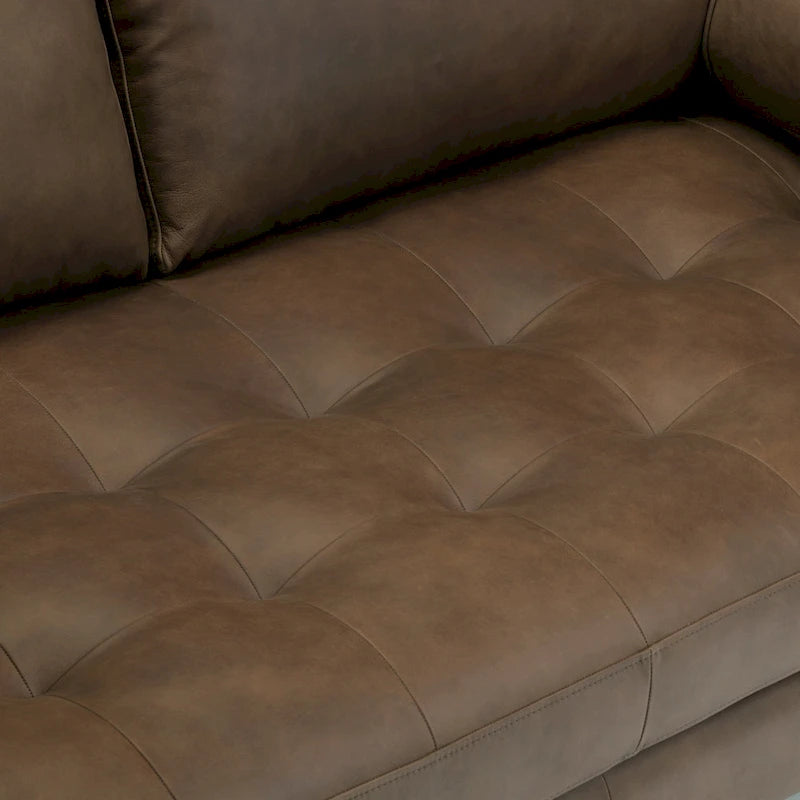 Canapé d'appartement Napa 72 Poly & Bark - Cuir véritable pleine fleur italien