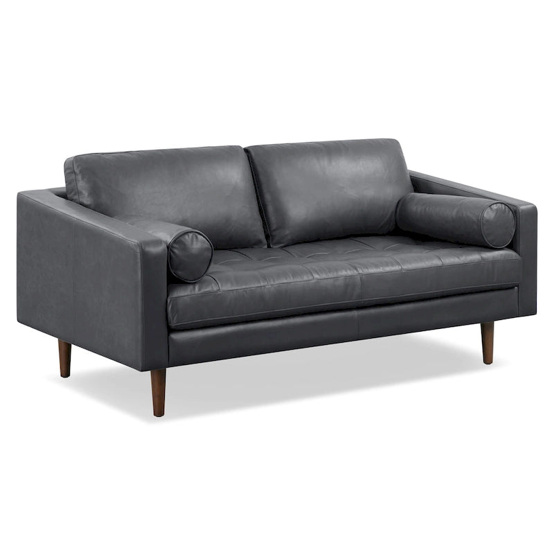 Canapé d'appartement Napa 72 Poly & Bark - Cuir véritable pleine fleur italien