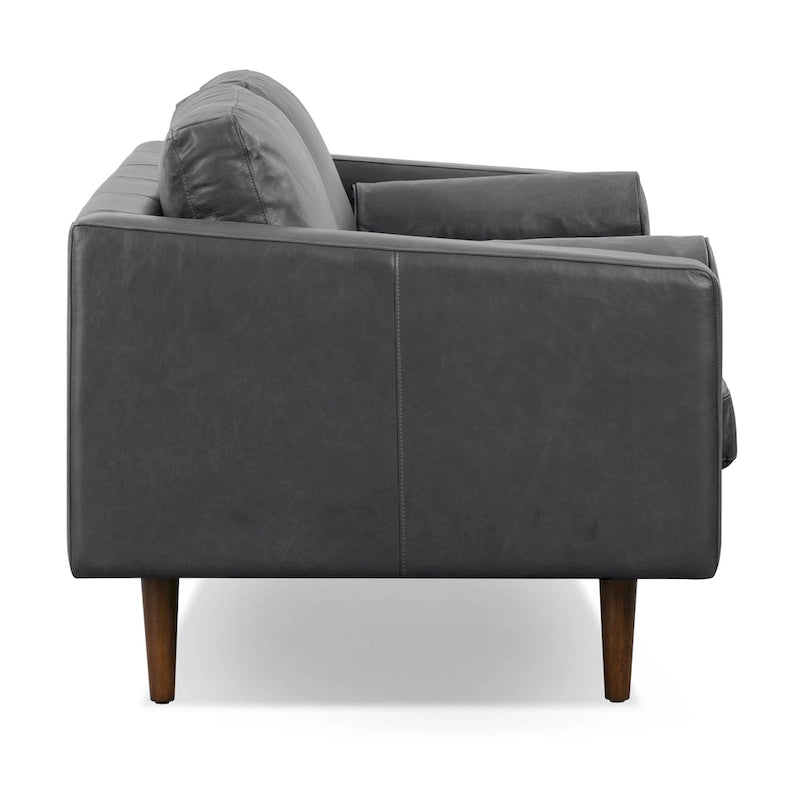 Canapé d'appartement Napa 72 Poly & Bark - Cuir véritable pleine fleur italien
