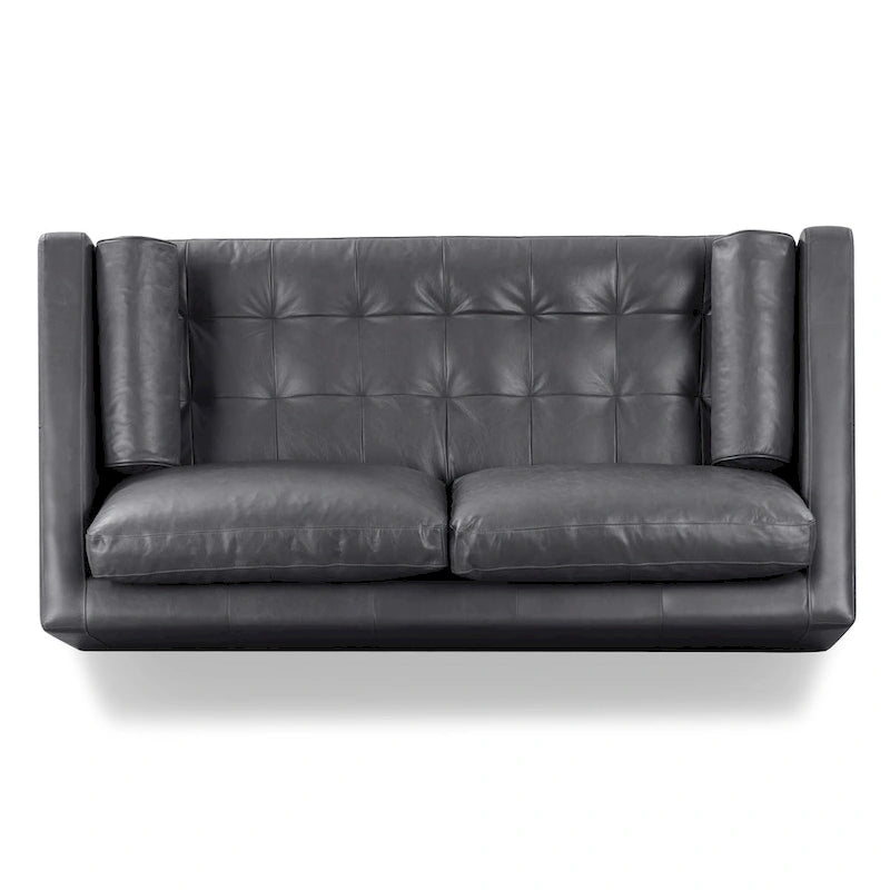 Canapé d'appartement Napa 72 Poly & Bark - Cuir véritable pleine fleur italien