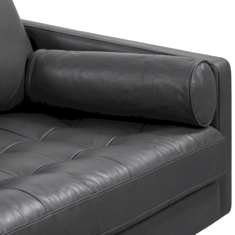 Canapé d'appartement Napa 72 Poly & Bark - Cuir véritable pleine fleur italien
