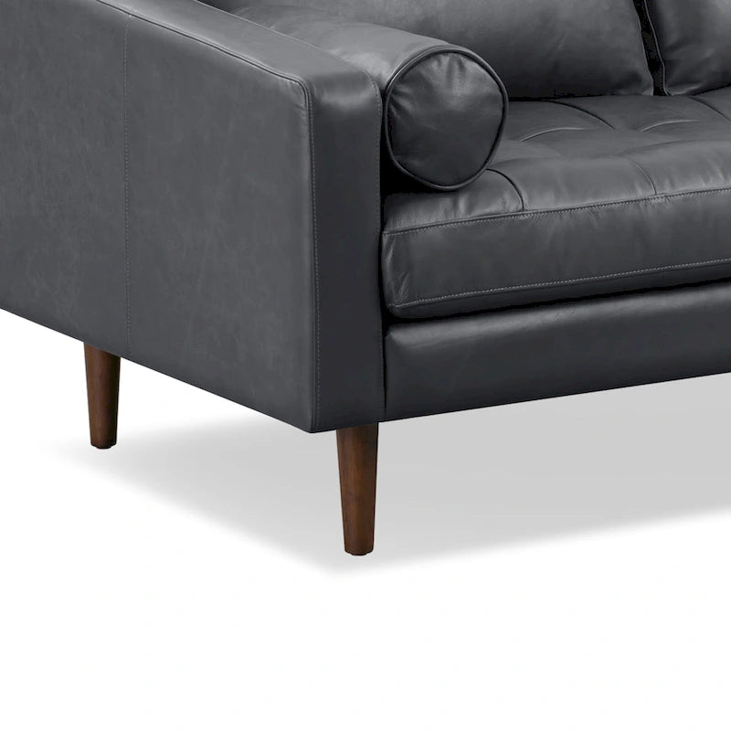 Canapé d'appartement Napa 72 Poly & Bark - Cuir véritable pleine fleur italien