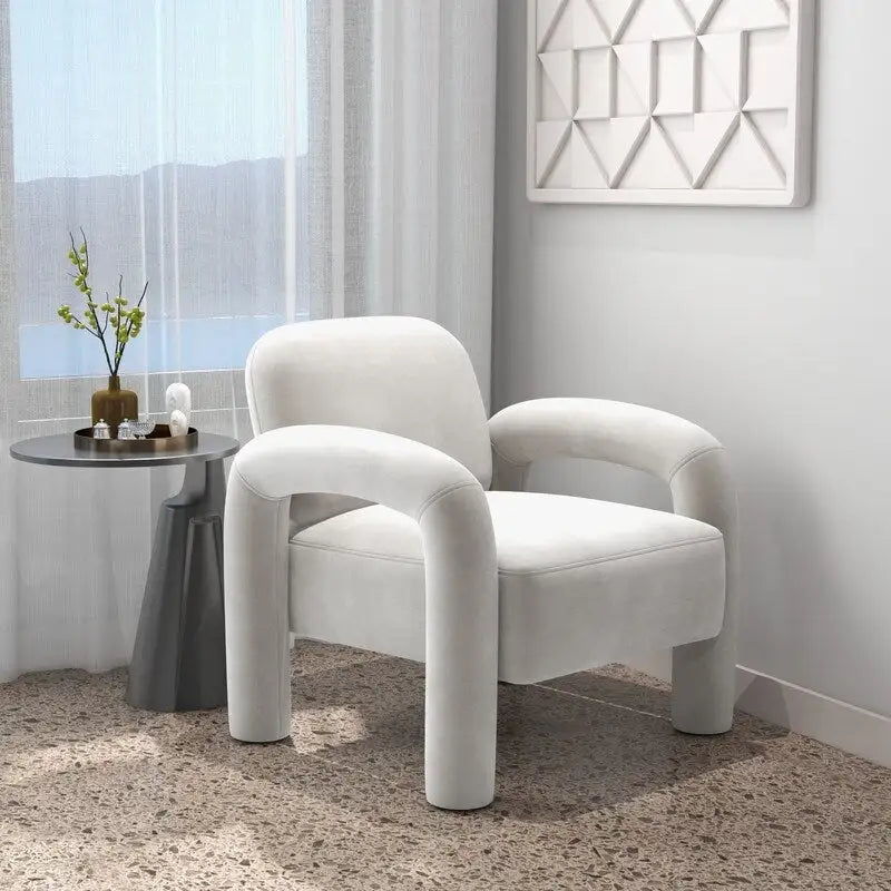 Fauteuil d'appoint SEYNAR moderne du milieu du siècle en velours pour salon