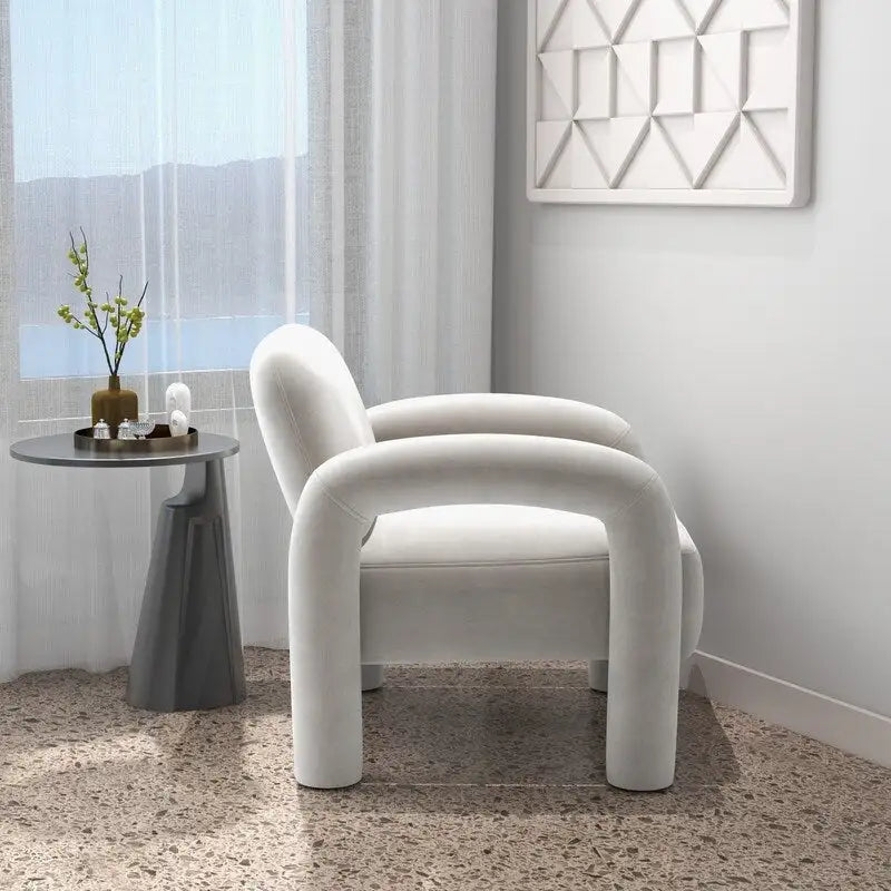 Fauteuil d'appoint SEYNAR moderne du milieu du siècle en velours pour salon