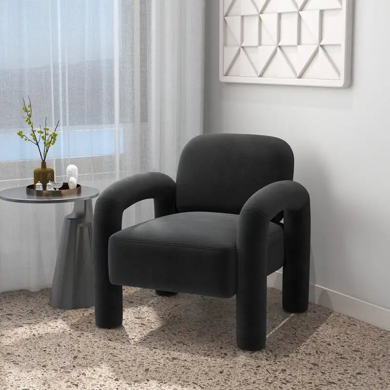 Fauteuil d'appoint SEYNAR moderne du milieu du siècle en velours pour salon