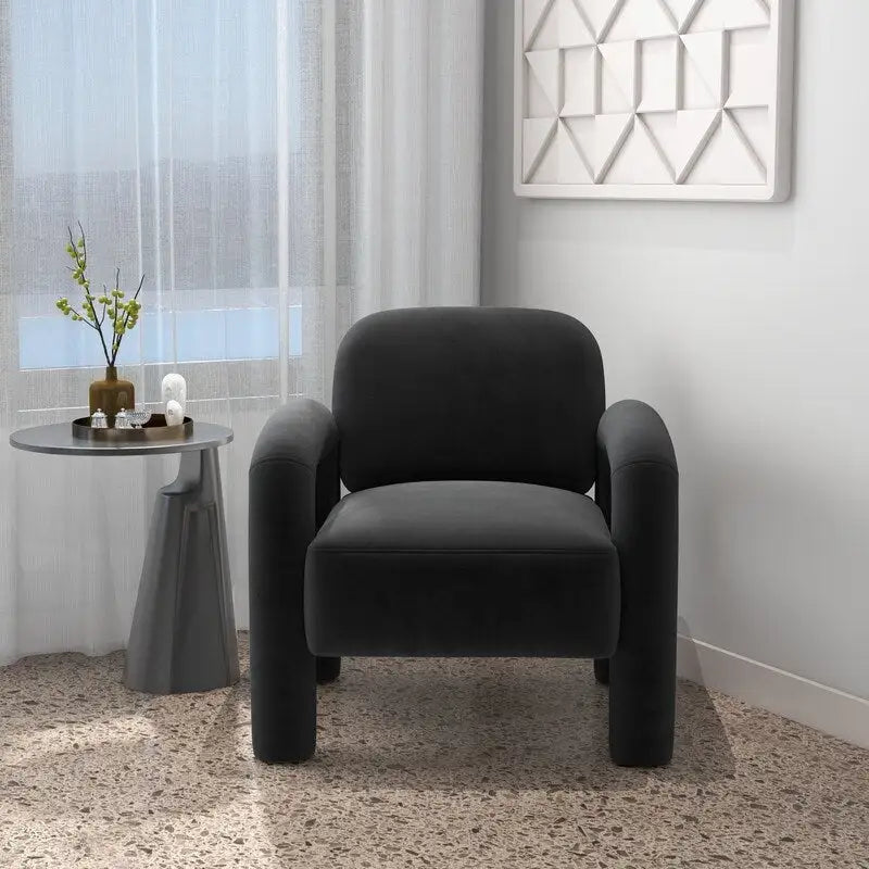 Fauteuil d'appoint SEYNAR moderne du milieu du siècle en velours pour salon