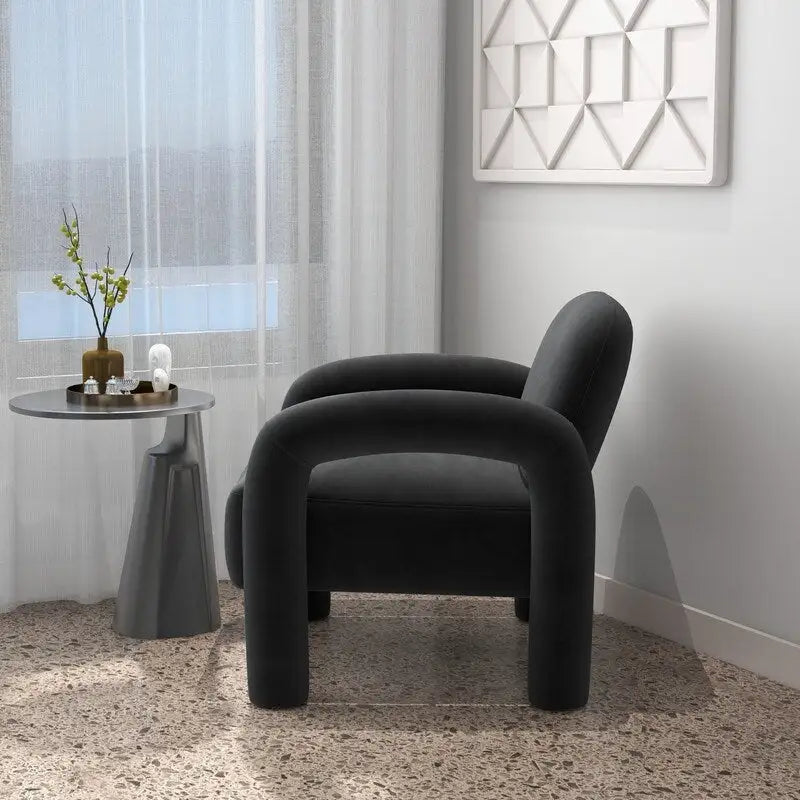 Fauteuil d'appoint SEYNAR moderne du milieu du siècle en velours pour salon