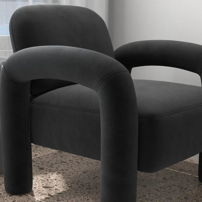 Fauteuil d'appoint SEYNAR moderne du milieu du siècle en velours pour salon