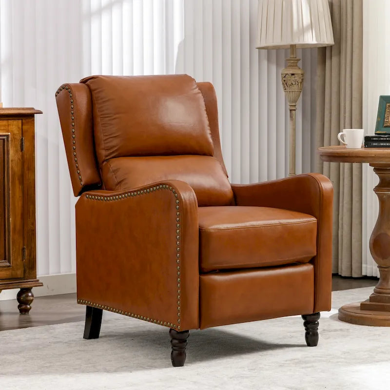 Fauteuil Inclinable en Cuir COZYMAN, Fauteuil de Salon Confortable