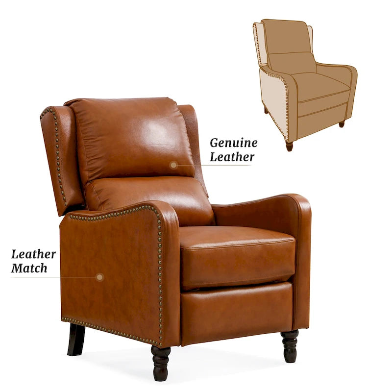 Fauteuil Inclinable en Cuir COZYMAN, Fauteuil de Salon Confortable
