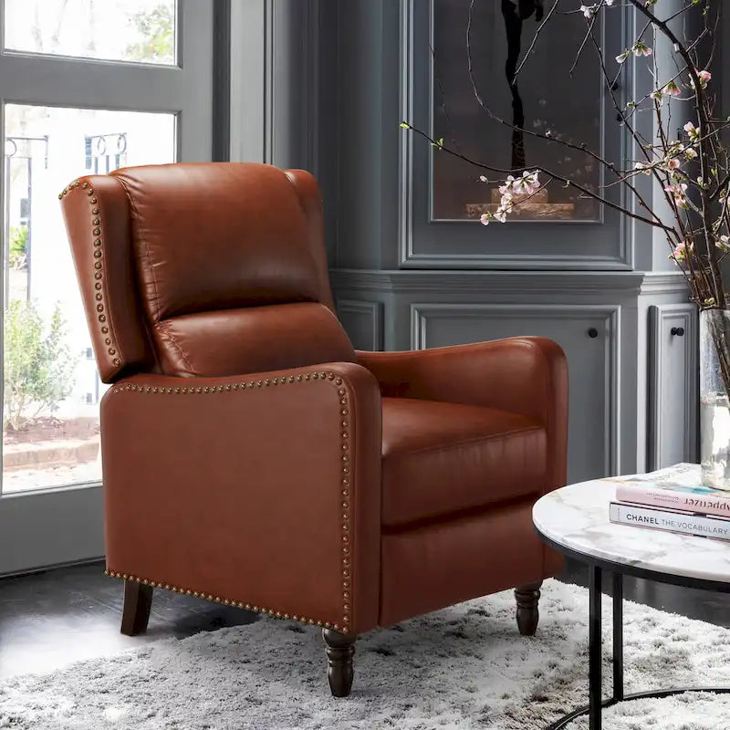 Fauteuil Inclinable en Cuir COZYMAN, Fauteuil de Salon Confortable