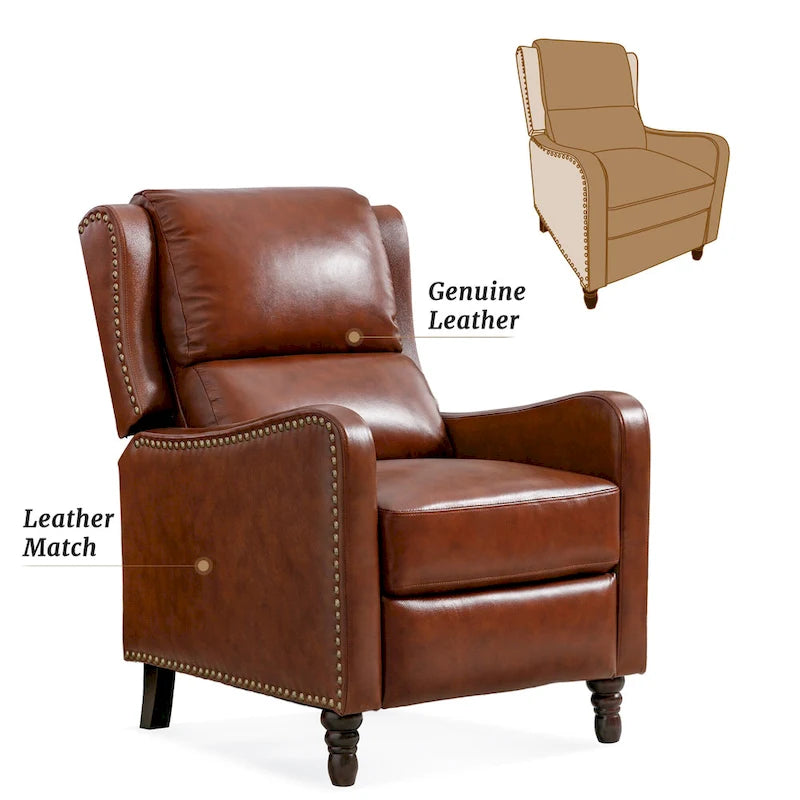 Fauteuil Inclinable en Cuir COZYMAN, Fauteuil de Salon Confortable