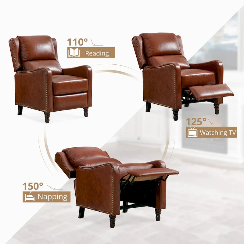 Fauteuil Inclinable en Cuir COZYMAN, Fauteuil de Salon Confortable