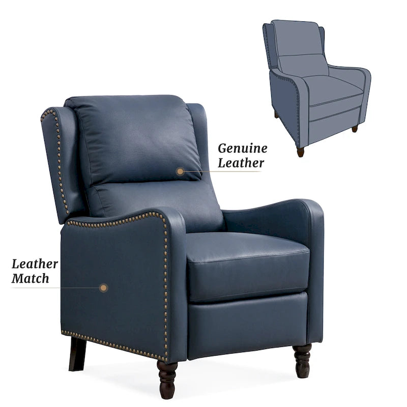 Fauteuil Inclinable en Cuir COZYMAN, Fauteuil de Salon Confortable