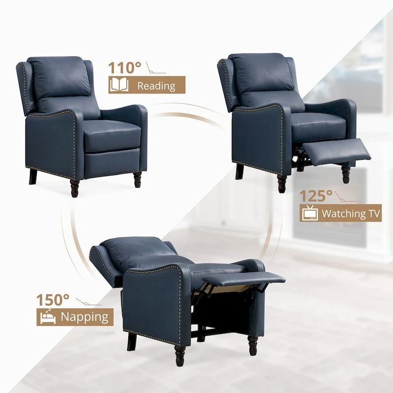Fauteuil Inclinable en Cuir COZYMAN, Fauteuil de Salon Confortable