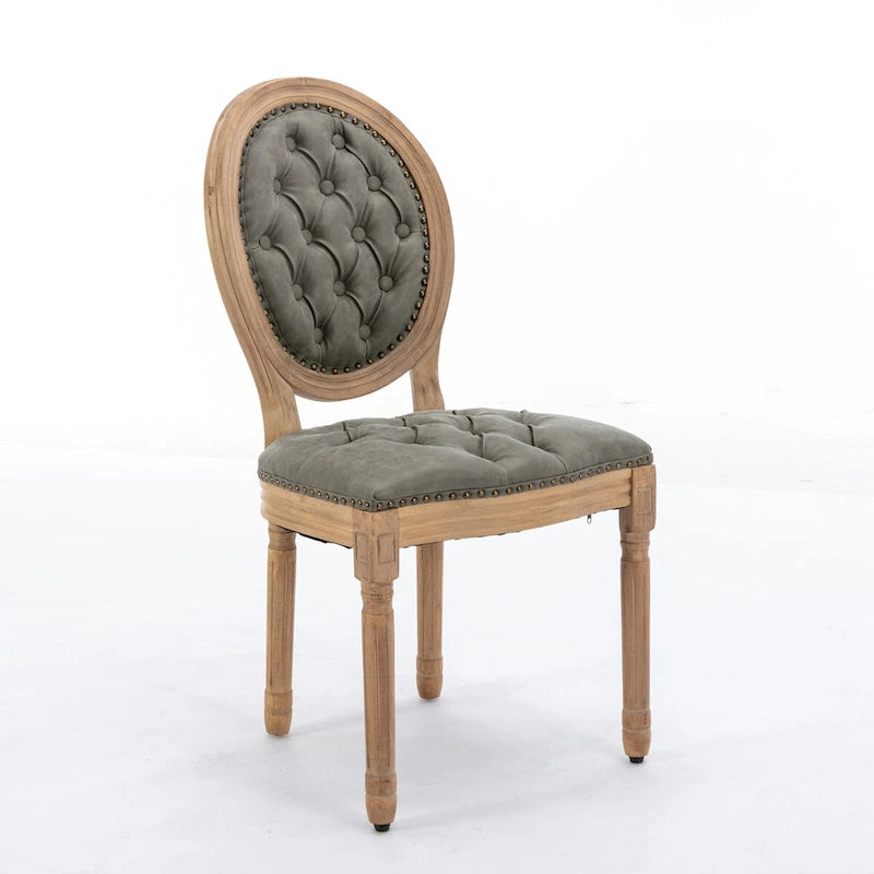 Chaises de salle à manger en bois avec clous décoratifs, ensemble de 2