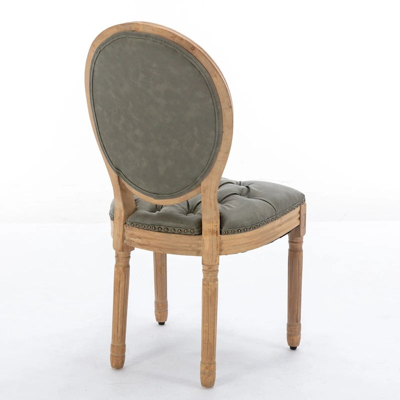 Chaises de salle à manger en bois avec clous décoratifs, ensemble de 2