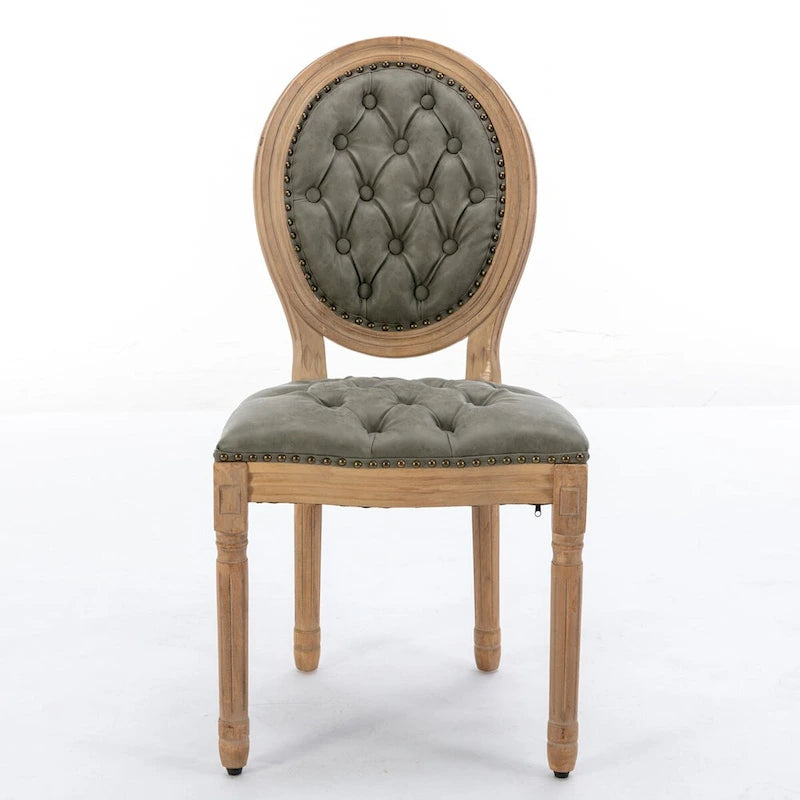 Chaises de salle à manger en bois avec clous décoratifs, ensemble de 2