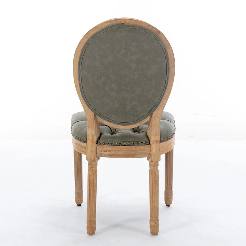 Chaises de salle à manger en bois avec clous décoratifs, ensemble de 2