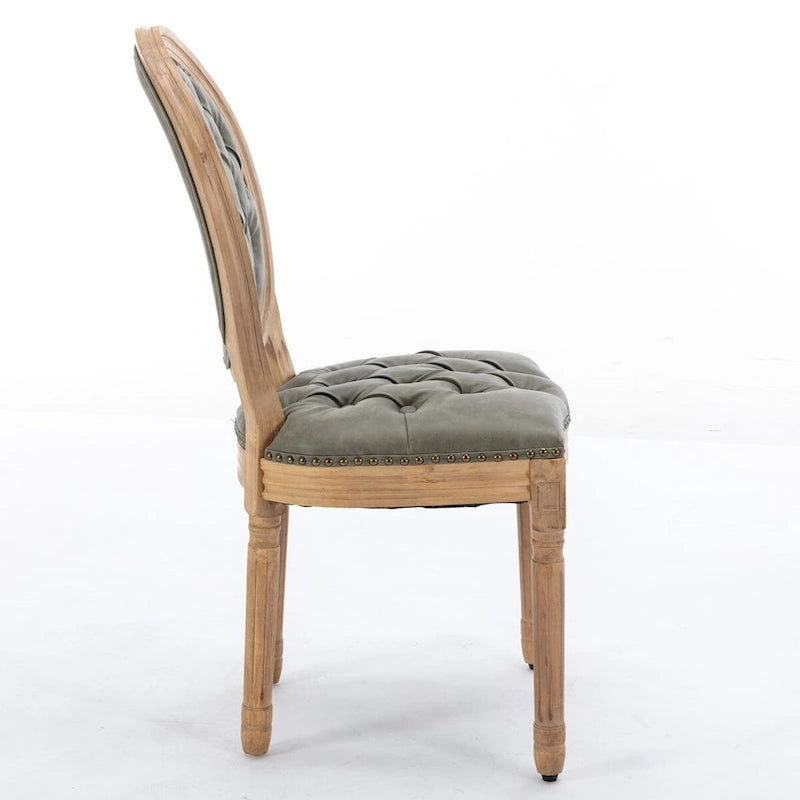 Chaises de salle à manger en bois avec clous décoratifs, ensemble de 2