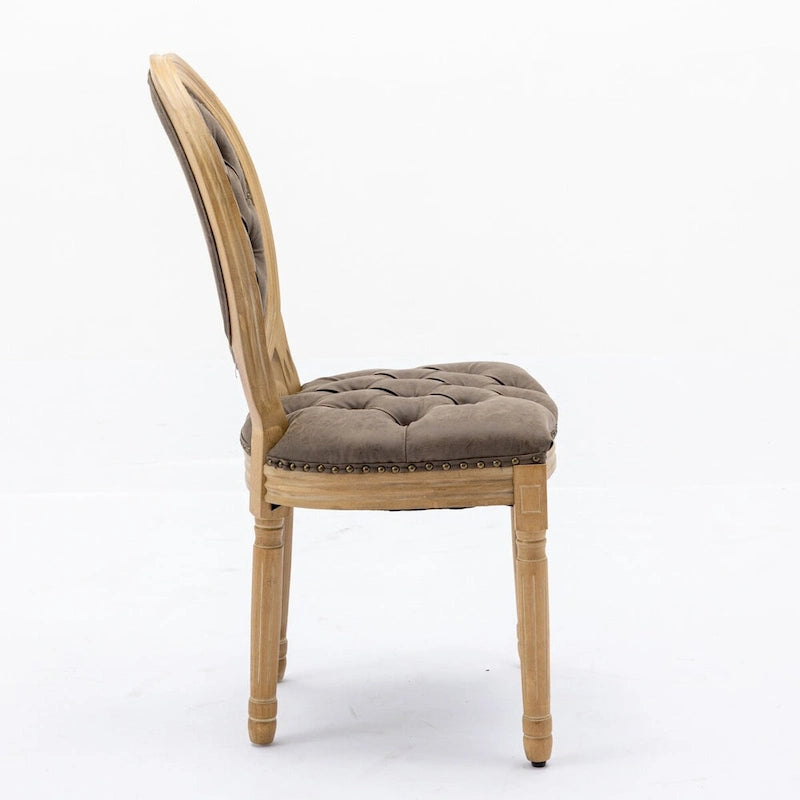 Chaises de salle à manger en bois avec clous décoratifs, ensemble de 2