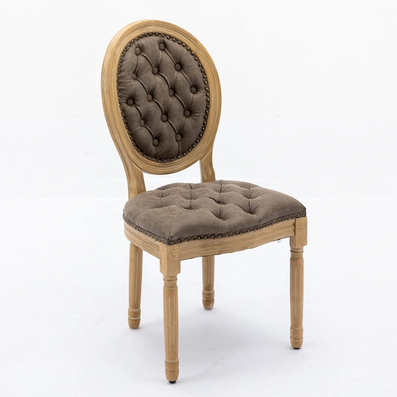 Chaises de salle à manger en bois avec clous décoratifs, ensemble de 2