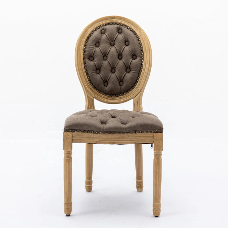 Chaises de salle à manger en bois avec clous décoratifs, ensemble de 2