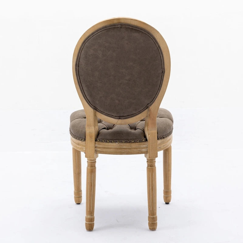 Chaises de salle à manger en bois avec clous décoratifs, ensemble de 2