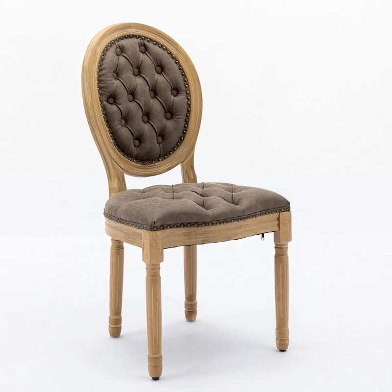 Chaises de salle à manger en bois avec clous décoratifs, ensemble de 2