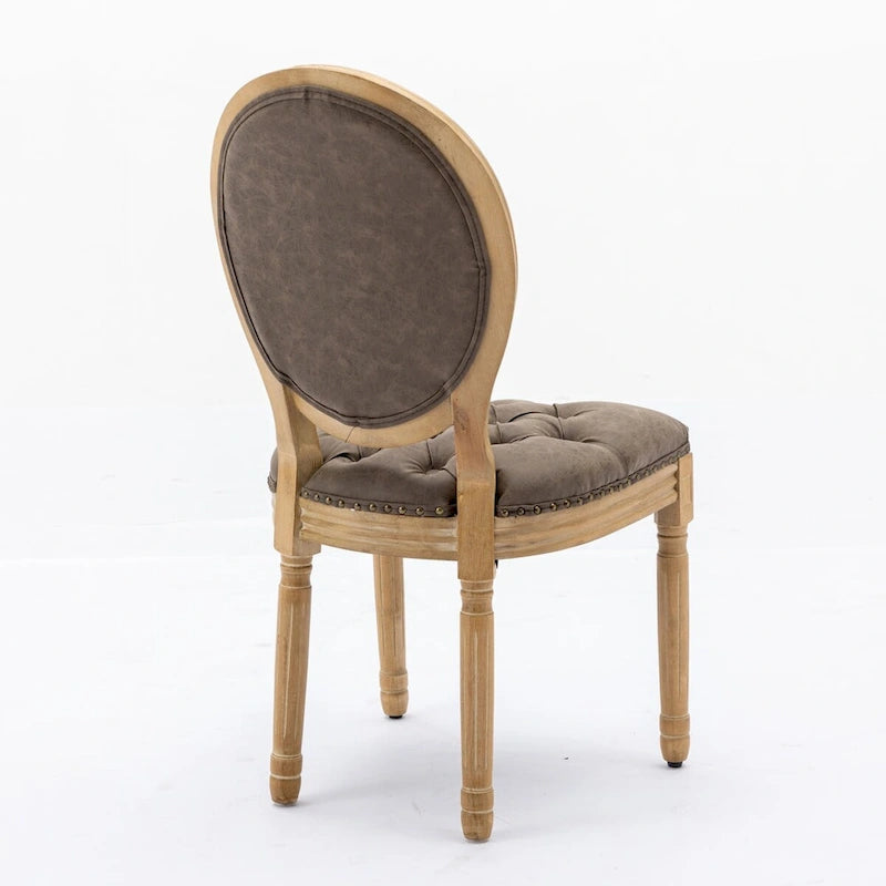 Chaises de salle à manger en bois avec clous décoratifs, ensemble de 2