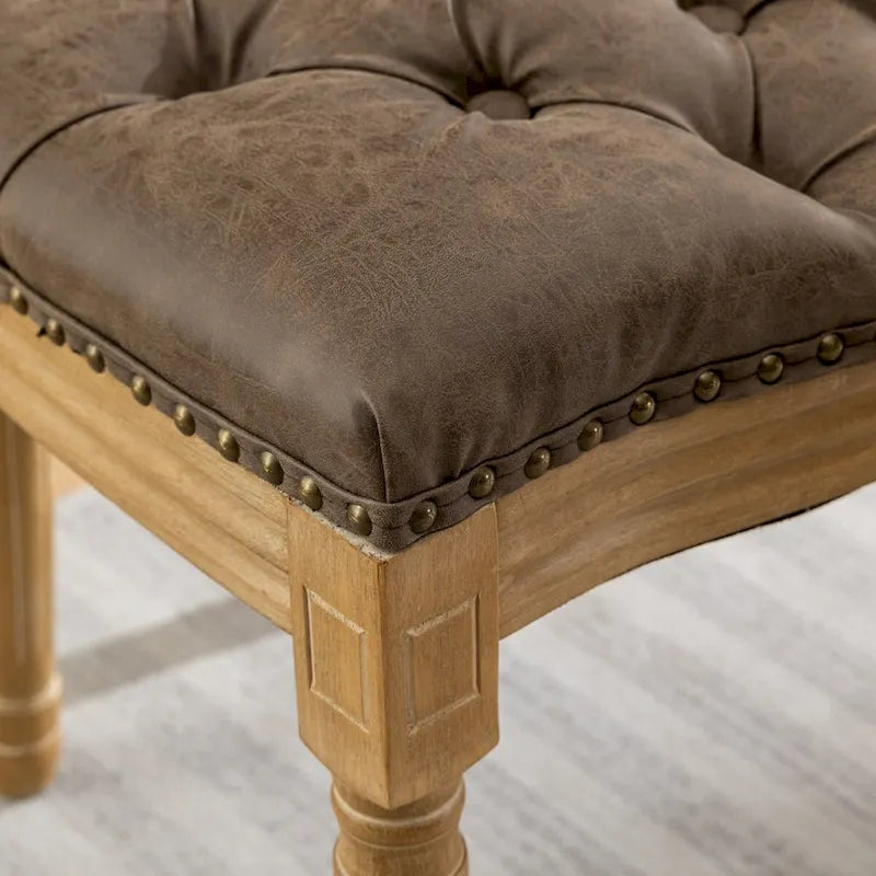 Chaises de salle à manger en bois avec clous décoratifs, ensemble de 2