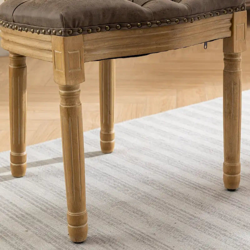 Chaises de salle à manger en bois avec clous décoratifs, ensemble de 2