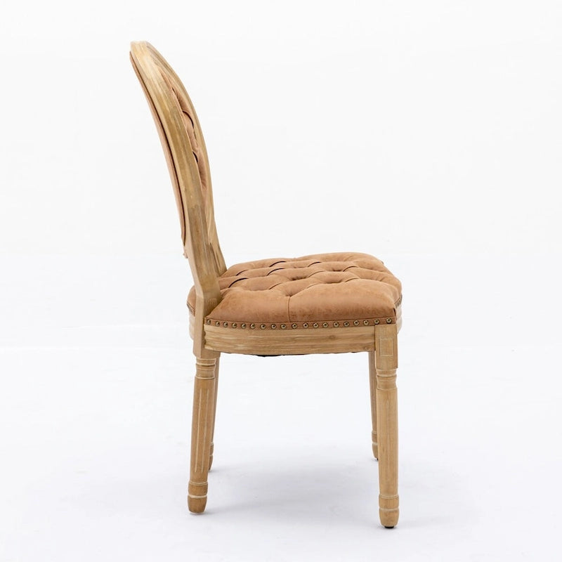 Chaises de salle à manger en bois avec clous décoratifs, ensemble de 2