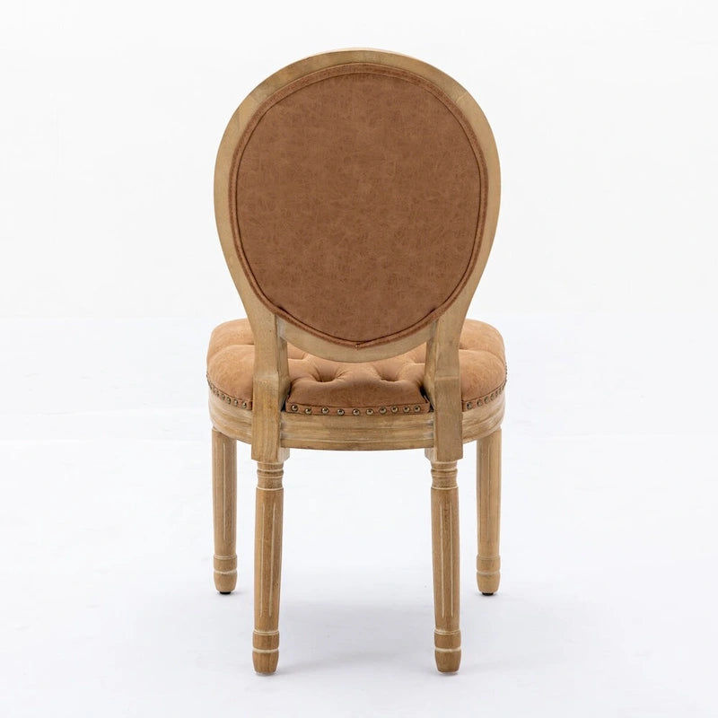 Chaises de salle à manger en bois avec clous décoratifs, ensemble de 2
