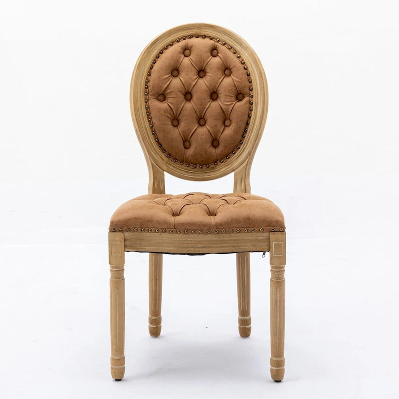 Chaises de salle à manger en bois avec clous décoratifs, ensemble de 2