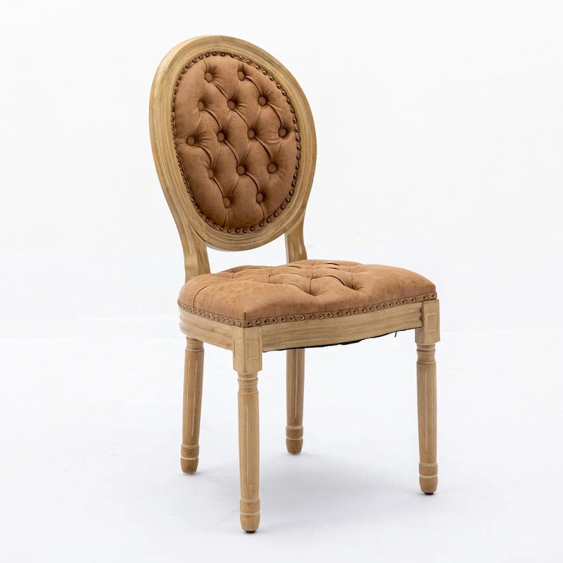 Chaises de salle à manger en bois avec clous décoratifs, ensemble de 2