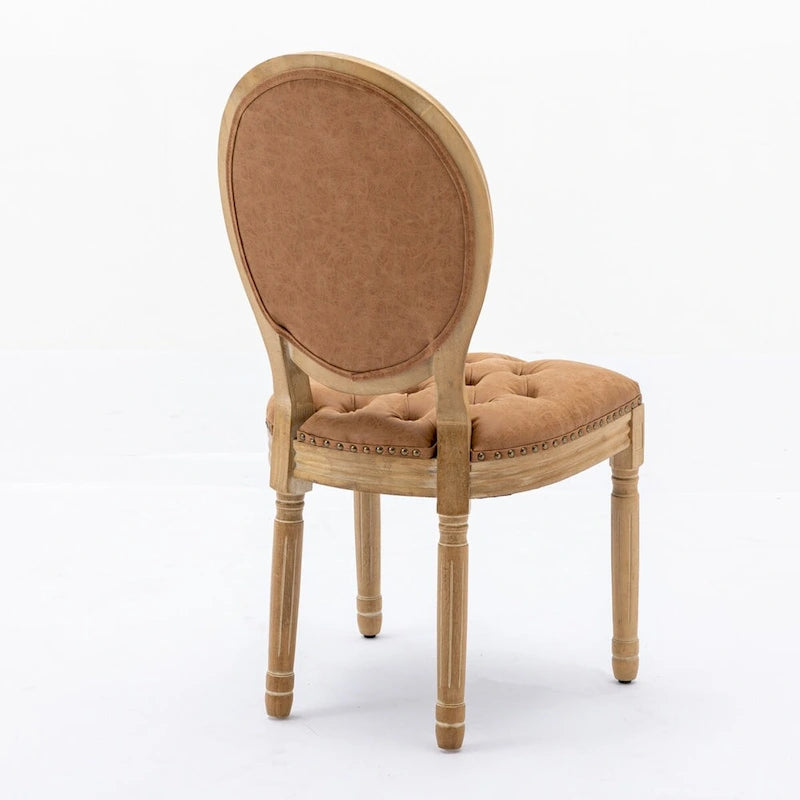 Chaises de salle à manger en bois avec clous décoratifs, ensemble de 2