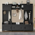Porte-manteau modulaire multifonctionnel en bois 4-en-1 sur pied