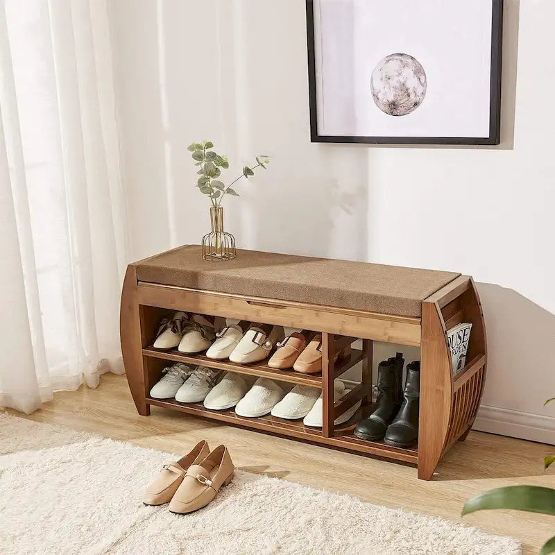 Étagère à chaussures simple à plusieurs niveaux, Banc à chaussures, Combinaison Meuble à chaussures, Banc de rangement multifonctionnel