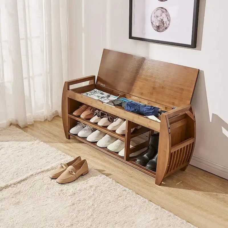 Étagère à chaussures simple à plusieurs niveaux, Banc à chaussures, Combinaison Meuble à chaussures, Banc de rangement multifonctionnel