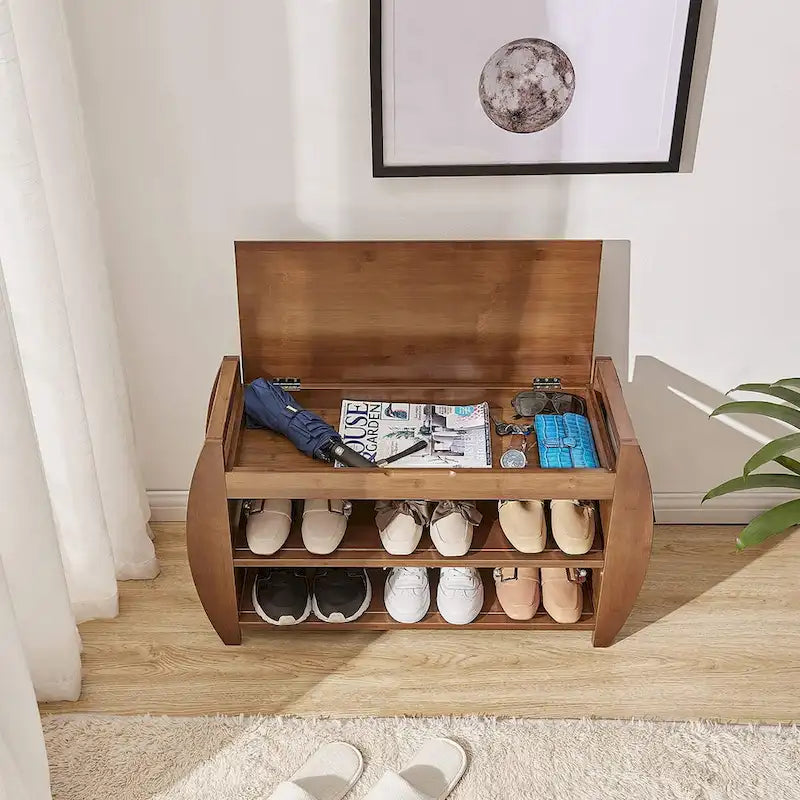 Étagère à chaussures simple à plusieurs niveaux, Banc à chaussures, Combinaison Meuble à chaussures, Banc de rangement multifonctionnel