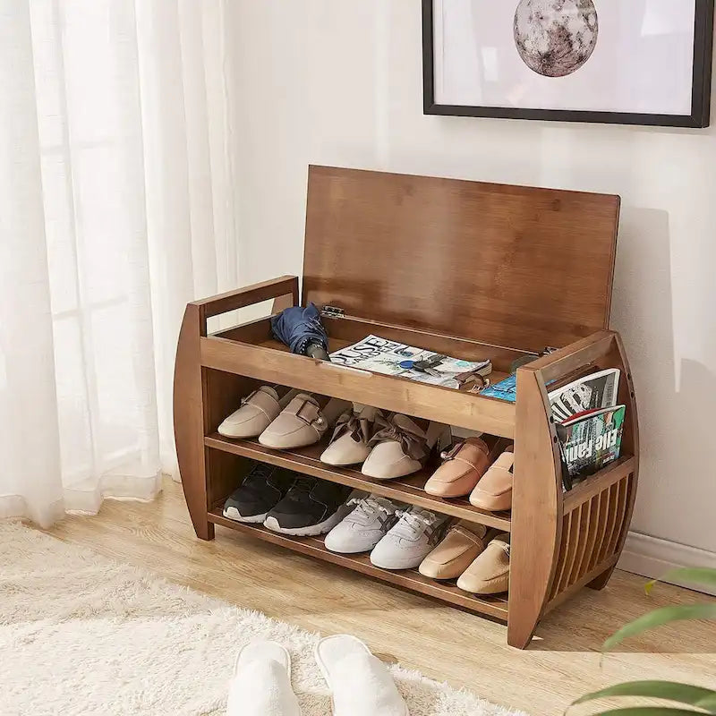 Étagère à chaussures simple à plusieurs niveaux, Banc à chaussures, Combinaison Meuble à chaussures, Banc de rangement multifonctionnel