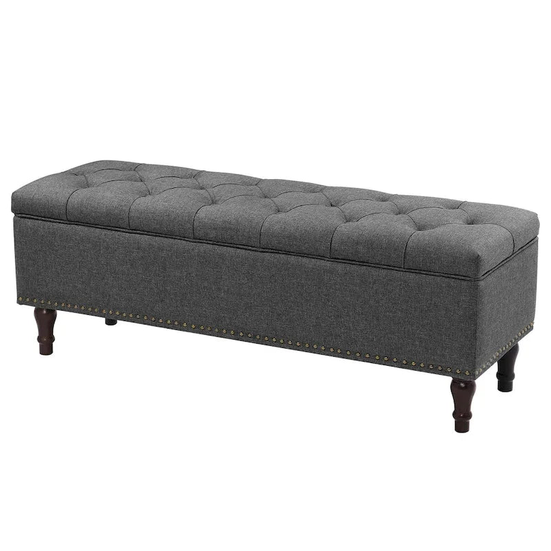 COZYMAN Banc de rangement capitonné, Pouf rembourré avec rangement - 50.8 L X 17.1 P X 18.3 H