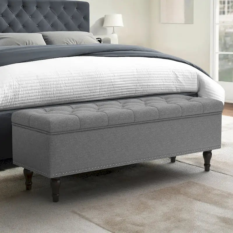 COZYMAN Banc de rangement capitonné, Pouf rembourré avec rangement - 50.8 L X 17.1 P X 18.3 H